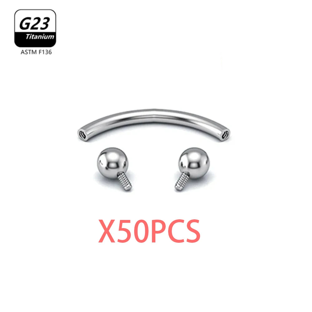 G23 Titanium Eyebrow Piercing Jewelry with Zircon – 1/5/50pcs Wholesale