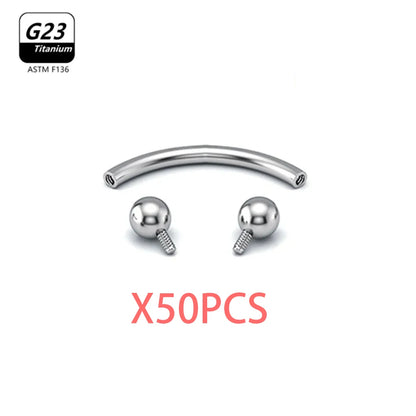 G23 Titanium Eyebrow Piercing Jewelry with Zircon – 1/5/50pcs Wholesale