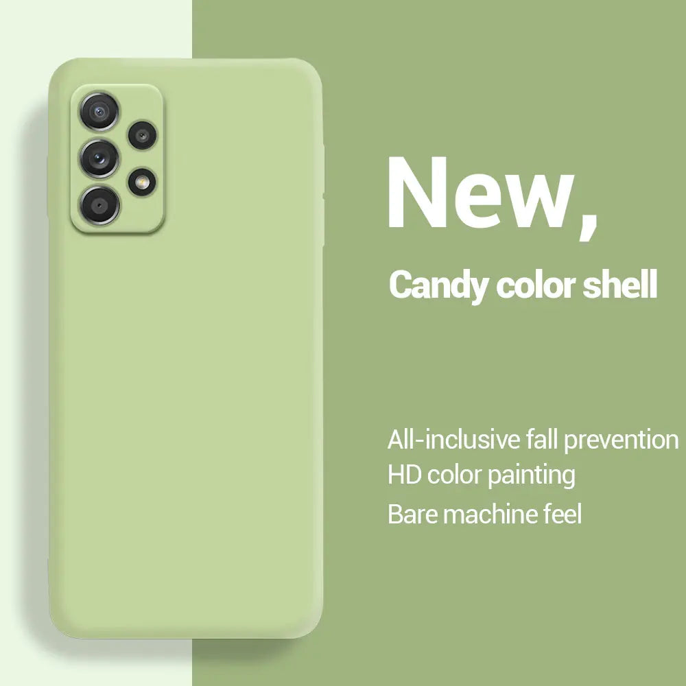 Liquid Silicone Case for Samsung Galaxy A52 A72 A13 A23 A33 A53 A73 A04 A04E A14 A15 A24 A25 A34 A35 A55 A54 A22 A32 5G Cover