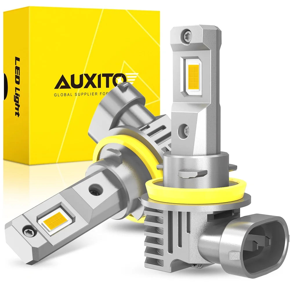 AUXITO 2Pcs 16000LM H8 H11 LED Fog Lamp Golden Yellow H16(JP) H9 LED Headlight Bulb Super Bright 6500K White Automobile Light