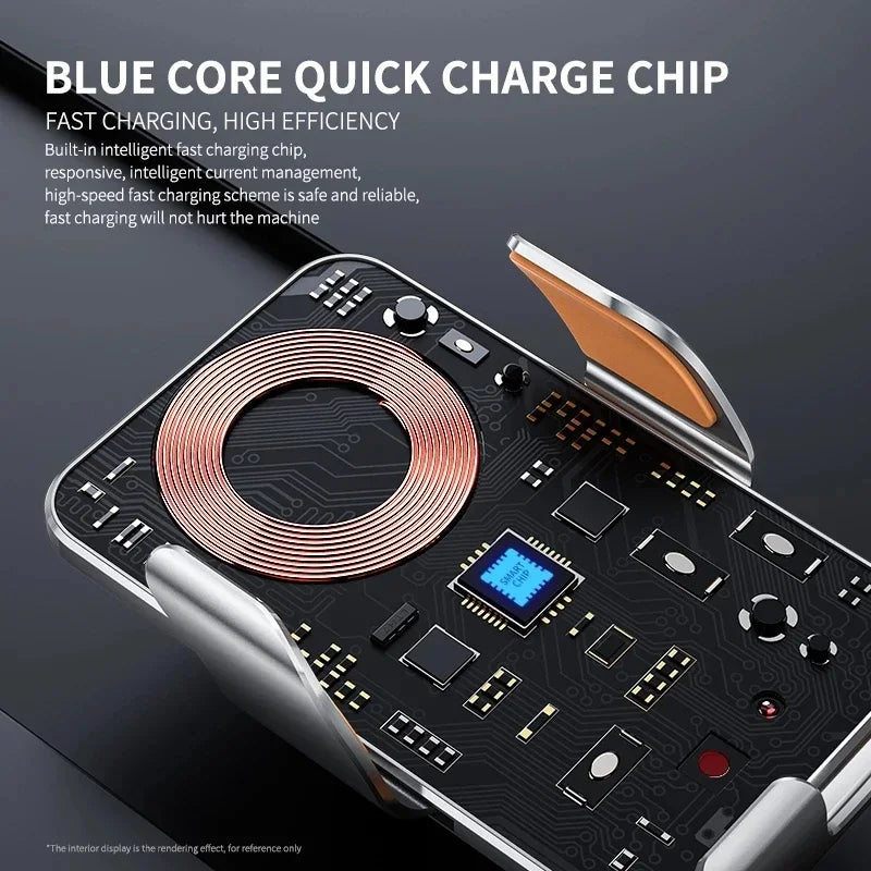 Car Wireless Charger Magnetic Auto Car Mount Phone Holder For iPhone 14 13 12 Samsung Infrared Induction  Fast Charging