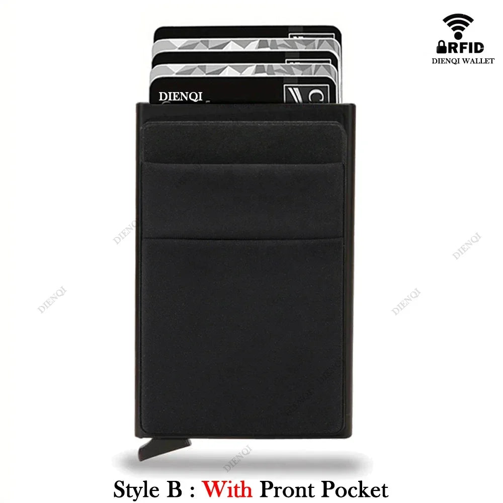 Rfid Credit Card Holder Men Thin Slim Mini Minimalist Wallets Luxury Metal Bank ID Cardholer Case Wallet for Men Carteras \[]pl/
