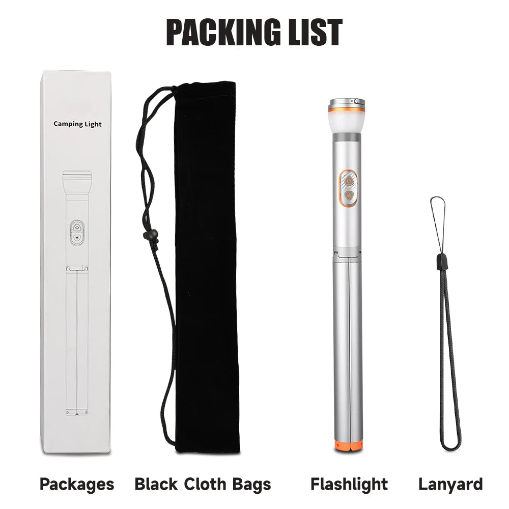 Trustfire WL22 Flashlight 1900MM Telescopic Camping Lights 2200mAh Lanterns With Remote Control Light for Outdoor Car Repair