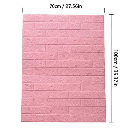 70cm*1m  3D Brick Pattern Wall Panels Wallpaper DIY Waterproof for Living Room Bedroom Kitchen Background Wall Decoration