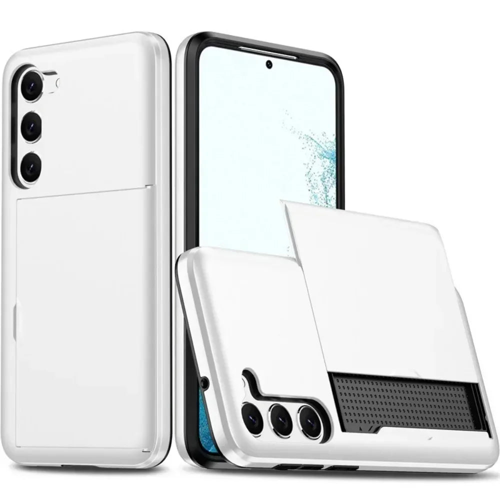 For Samsung Galaxy S26 S25 S24 Ultra S22 Plus S23 S21 S20 FE Note 20 A17 A55 Wallet Cover Card Holder Slot Shockproof Phone Case