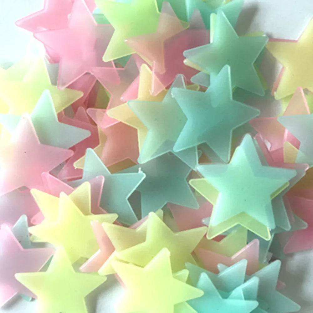 Glow in the Dark Star Wall Stickers – 100-Piece Set