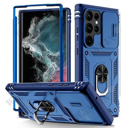 Case For Samsung S26 Ultra S25 S24 S23 Plus S25 FE A57 A56 A37 A36 A17 A16 5G Heavy Duty with Camera 360 Degree Kickstand Cover