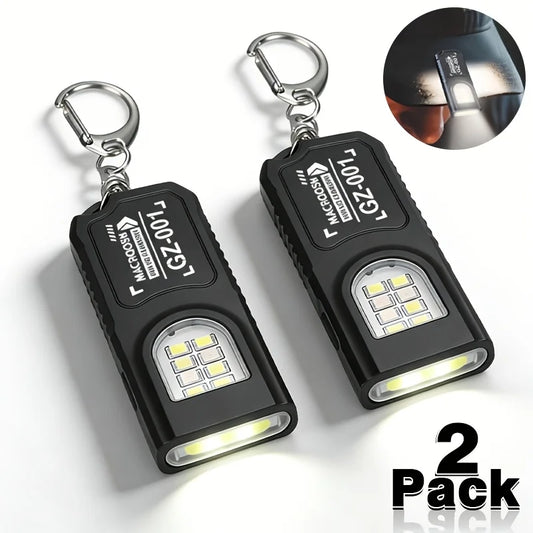 LED Keychain Flashlight Type C Rechargeable 550LM Portable Mini Torch Pocket Lantern Flood Work Light With Magnet For Emergency