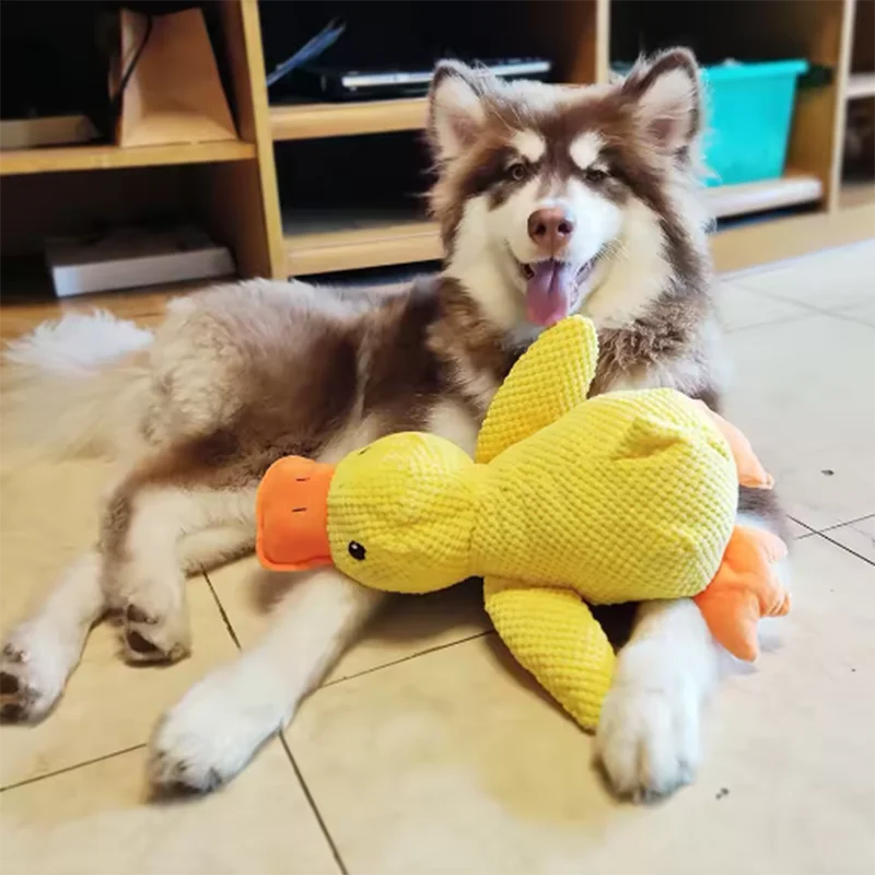 Yellow Duck Squeaky Plush Toy for Dogs