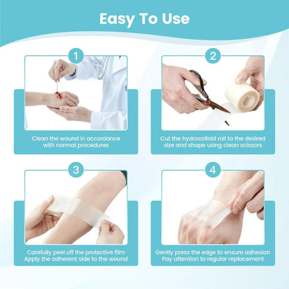 Hydrocolloid Bandage Hydrocolloid Patch Bandages Effective Roll For Wound Care Waterproof Self-Adhesive Highly Absorbent Tape