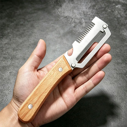 Kitchen Peeler Stainless Steel Vegetable Peeler with Wooden Handle for Peeling and Slicing Fruits and Vegetables Kitchen Tool