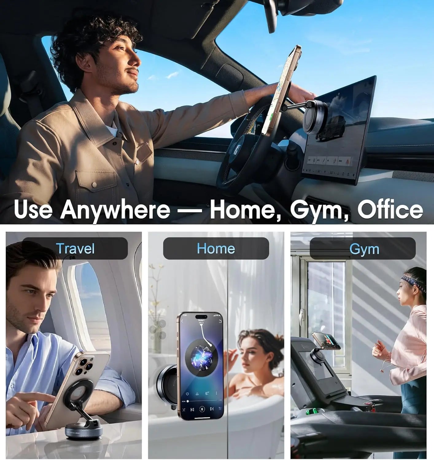 Vacuum Magnetic Universal Holder Magsafe Suction Cup Phone Holder 360 ° Adjustable Magnetic Phone Holder Foldable Pocket Size