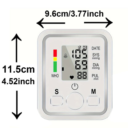 Upper Arm Automatic Blood Pressure Monitor BP Sphygmomanometer Pressure Meter Tonometer for Measuring Arterial Pressure