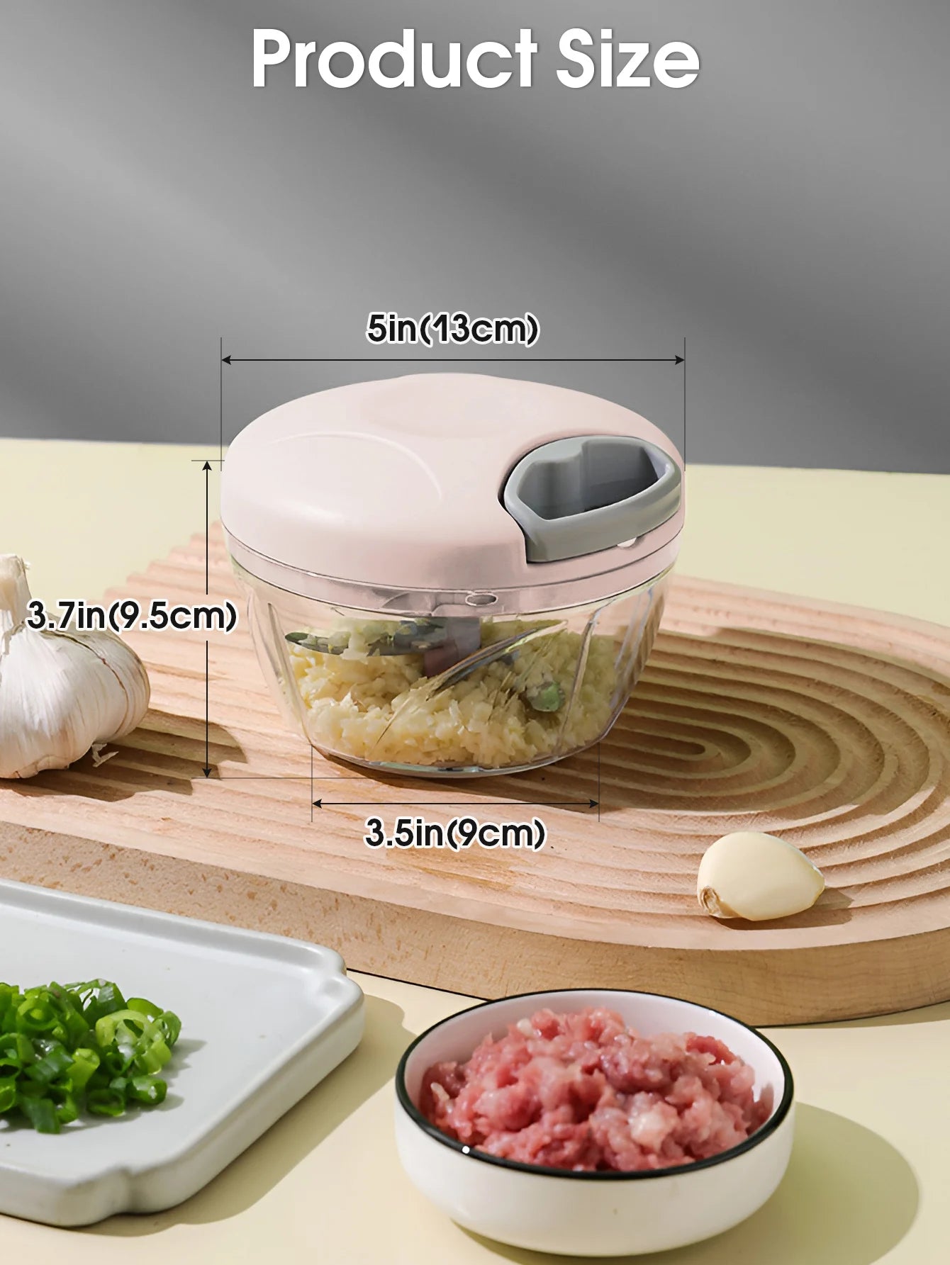 500/900ML Garlic Chopper Manual Rotate Vegetable Cutter Chopper Slicer Fruit Garlic Crusher Kitchen Gadget Blenders Meat Grinder