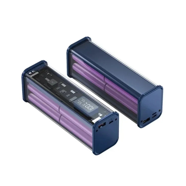 22.5W DIY Battery Charger Power Bank Case Transparent PD Fast Charging Case For 8PCS 18650 Polymer 20000mAh Battery Charging Box