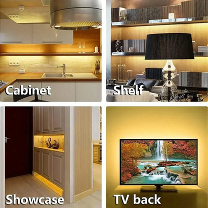 USB 60 LED Strip Lights DC 5V Smart Dimmer Gesture Sensor Switch Control Backlight Tape TV Lamp LED Lights for Room Home Decor