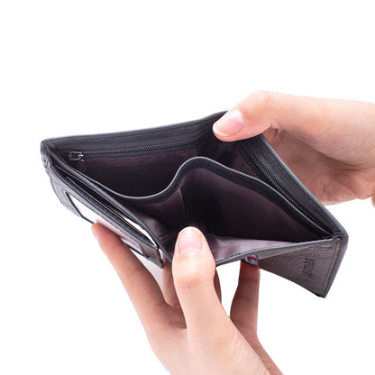 men's wallet Genuine Leather Wallets For Men Coin Purse Vintage Vertical Short  Credit Card Holder Money Bag Men's RFID wallet
