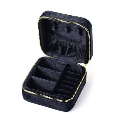 TAIMY Vintage Velvet Jewelry Box – Travel Organizer with Mirror (Retro Green)