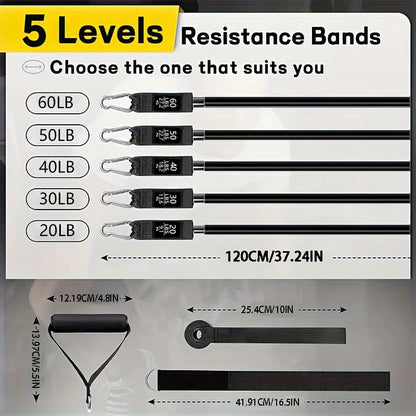 Resistance Bands Set, Exercise Bands With Door Anchor, Handles, Carry Bag, Legs Ankle Straps For Resistance Training