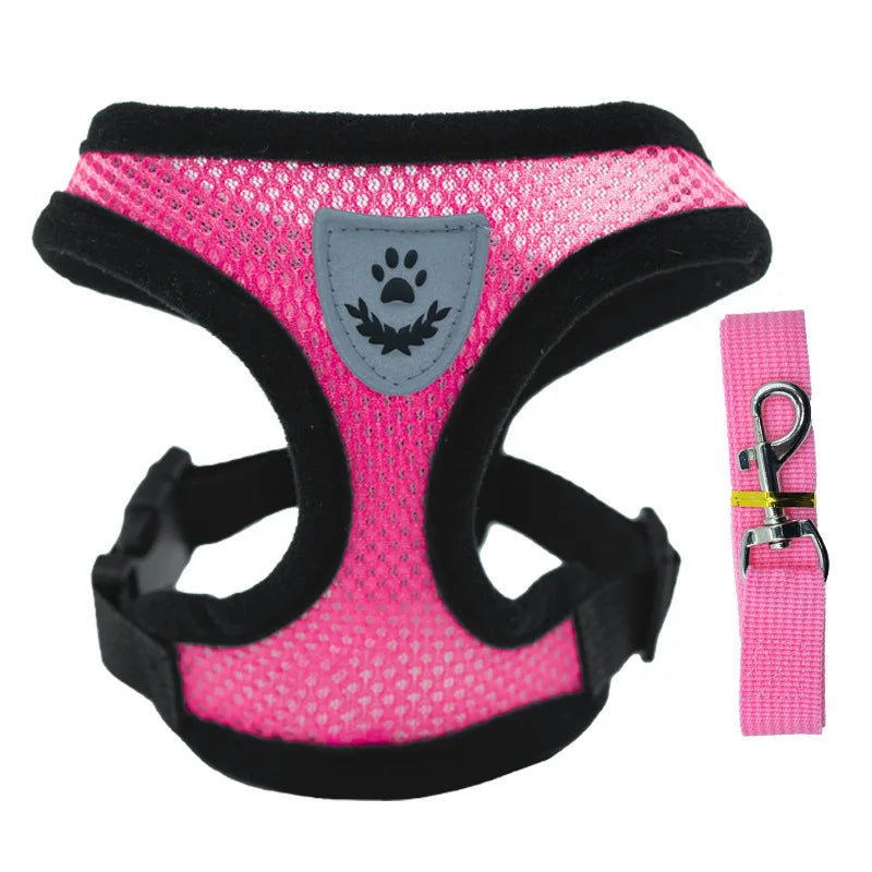 Dog Vest Walking Leash For Puppy Dog Cat Collar Polyester Adjustable Mesh Dog For Small Medium Pet Accessories