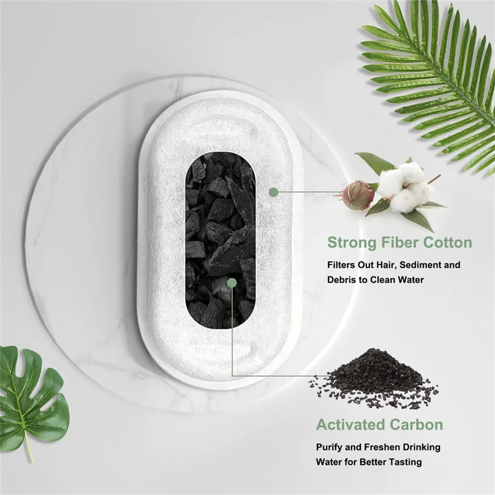 32pcs 16pcs 8pcs Automatic Cat Fountain Filter Replacement, Activated Carbon Cat Drinking Water Filter With Sponge Foam Filter