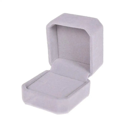 Vintage Double Slots Ring Jewelry Box – PU Leather Storage Case for Wedding, Engagement, & Gift