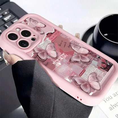 Cute Butterfly Silicone iPhone Case – Shockproof Candy Cover for iPhone 11–17 Series