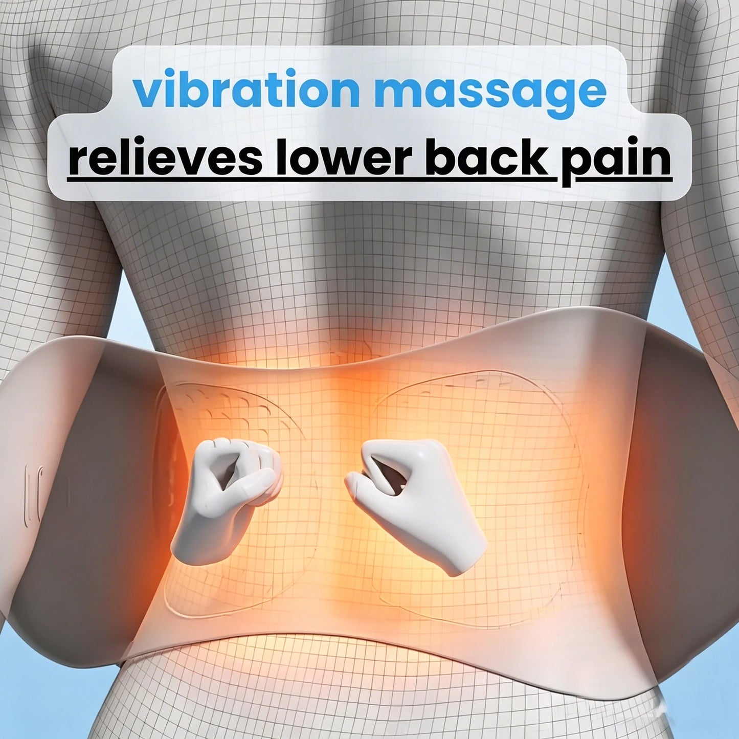 Heated Vibration Lumbar Massage Pillow – Back Pain Relief