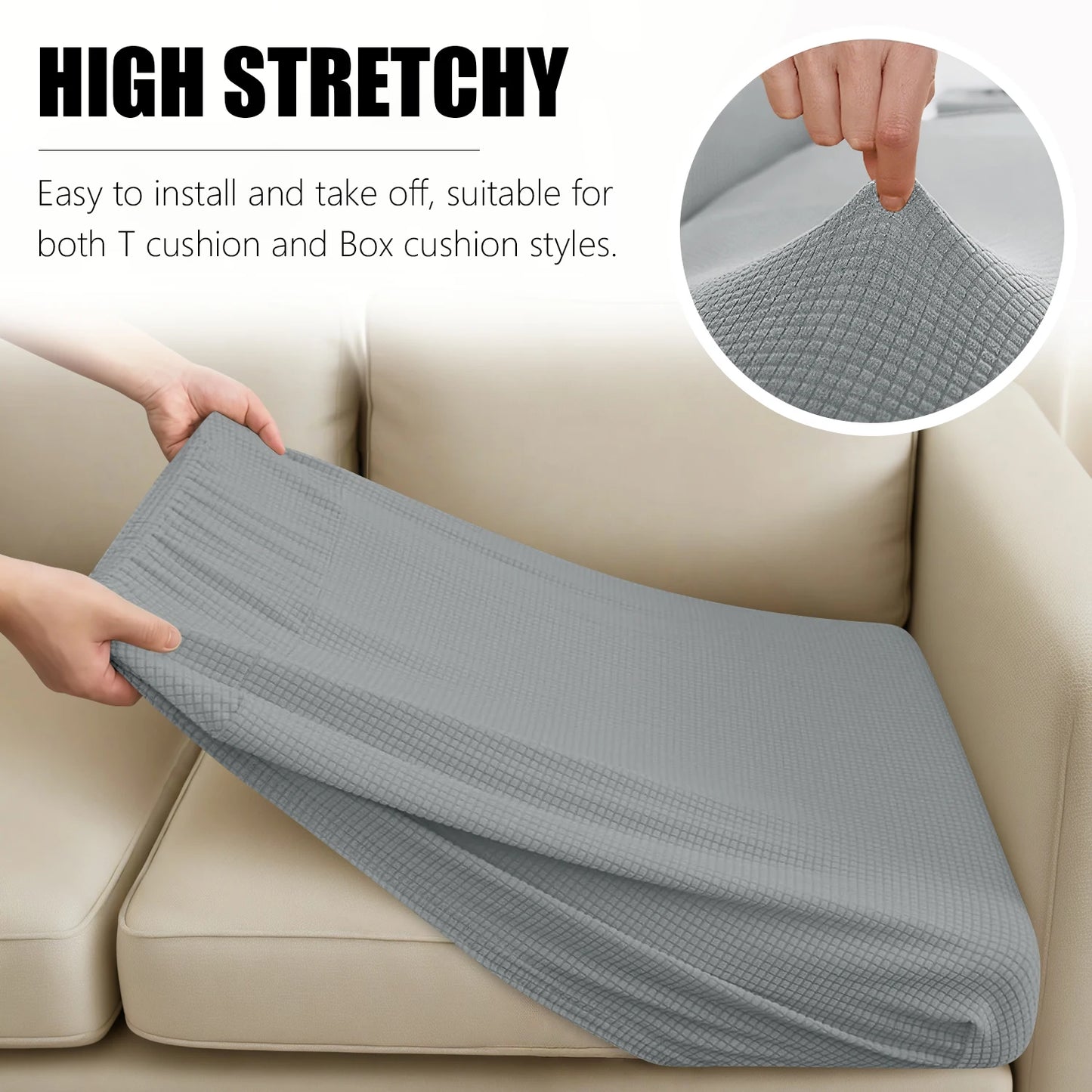 1 2 3 4 Seat Sofa Cushion Cover Back Combination Kit Cover Living Room Waterproof Jacquard Slipcover Couch Seat Protector Case