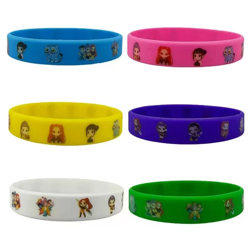Hot K-pop Birthday Party Favors Cartoon Kids Gift -Reusable Straw Stamp sticker Bracelet Keychain Pin Badge Game Reward Souvenir