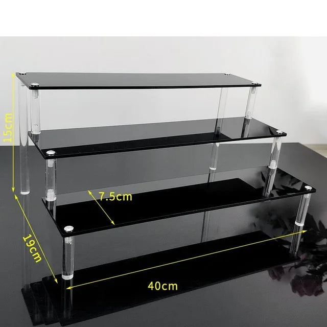 1-5 Tier Acrylic Display Stand,Clear Display Riser Rack for Cupcake,Perfume Doll Décor and Organizer Amiibo Funko POP Figures