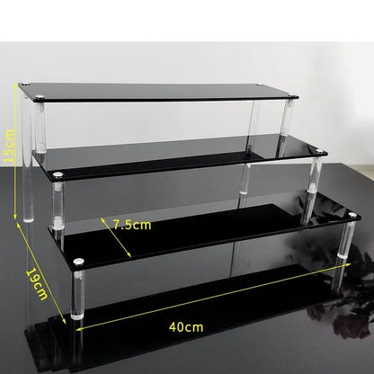 1-5 Tier Acrylic Display Stand,Clear Display Riser Rack for Cupcake,Perfume Doll Décor and Organizer Amiibo Funko POP Figures