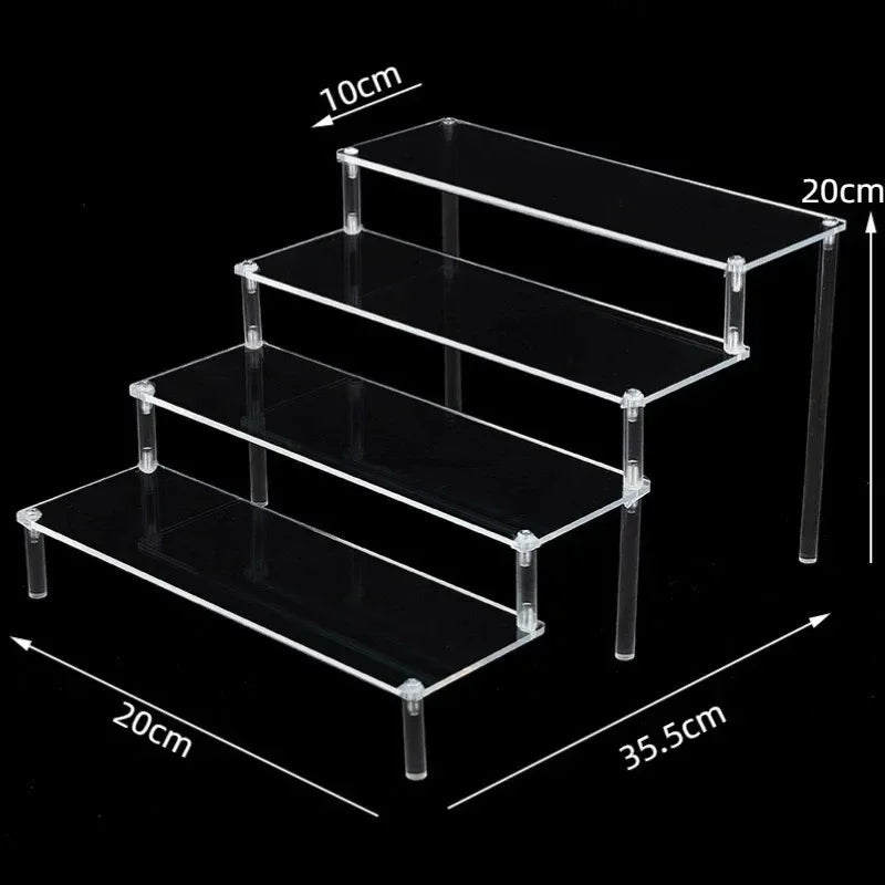 1-5 Tier Iridescent Acrylic Display Risers Stand Shelf for Figures Collectibles Cupcakes Perfumes Jewel Decorating & Organizing