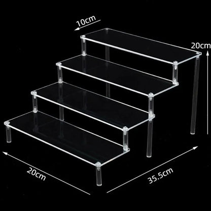 1-5 Tier Iridescent Acrylic Display Risers Stand Shelf for Figures Collectibles Cupcakes Perfumes Jewel Decorating & Organizing