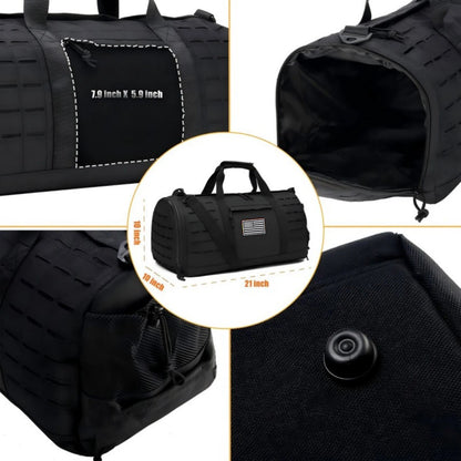 40L Large Tactical Travel Duffle Bag Multi Purpose Weekender Bag With Separate Shoe Compartment Carry On Hand Shoulder Crossbody Bag For Travel Camping Workout Climbing Outdoor Sports Gear Storage Bag