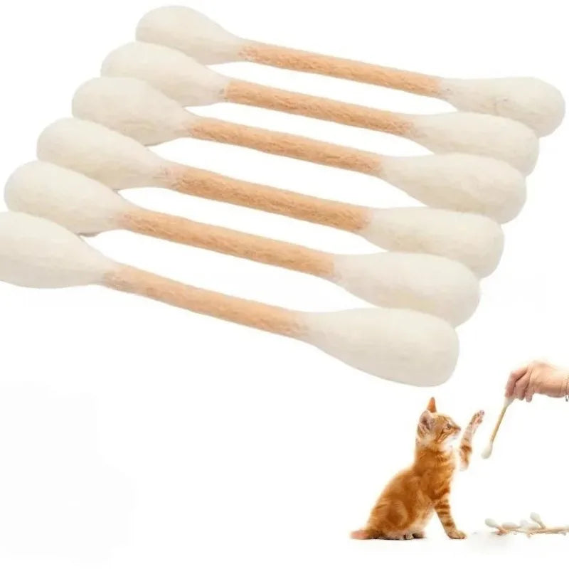 Creative Large Cotton Swab Shaped Catnip Toy 6-pack Giant Kitten Grinding Biting Stick Durable Teeth Cleaning And Grinding Rope