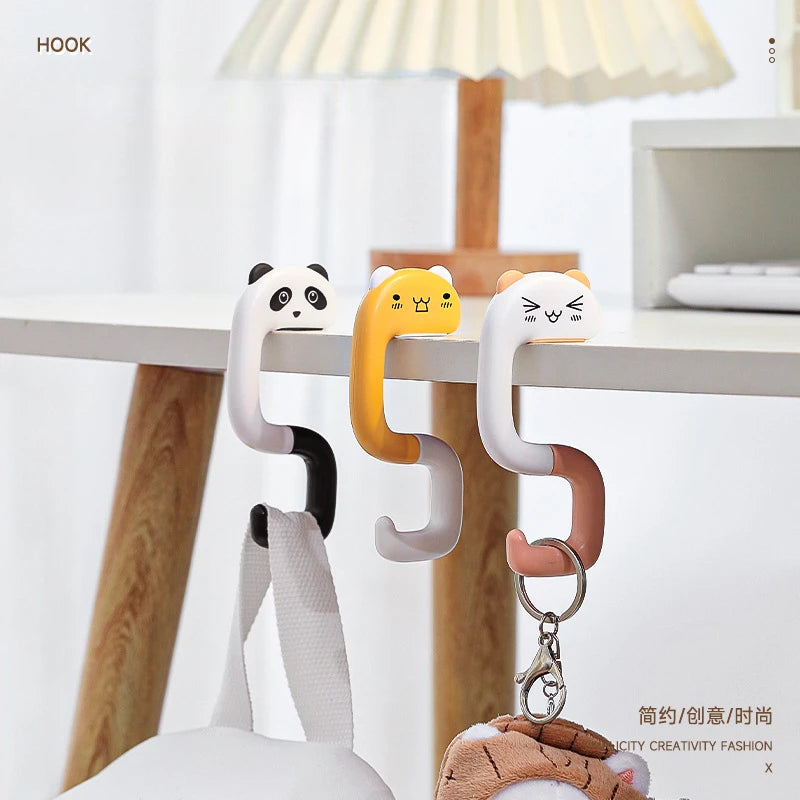 1/2/4pcs Office Specific Side Hanging Bag, Desk Side Backpack Hook, Desk Side Hanging Bag Artifact, No Drilling, Detachable