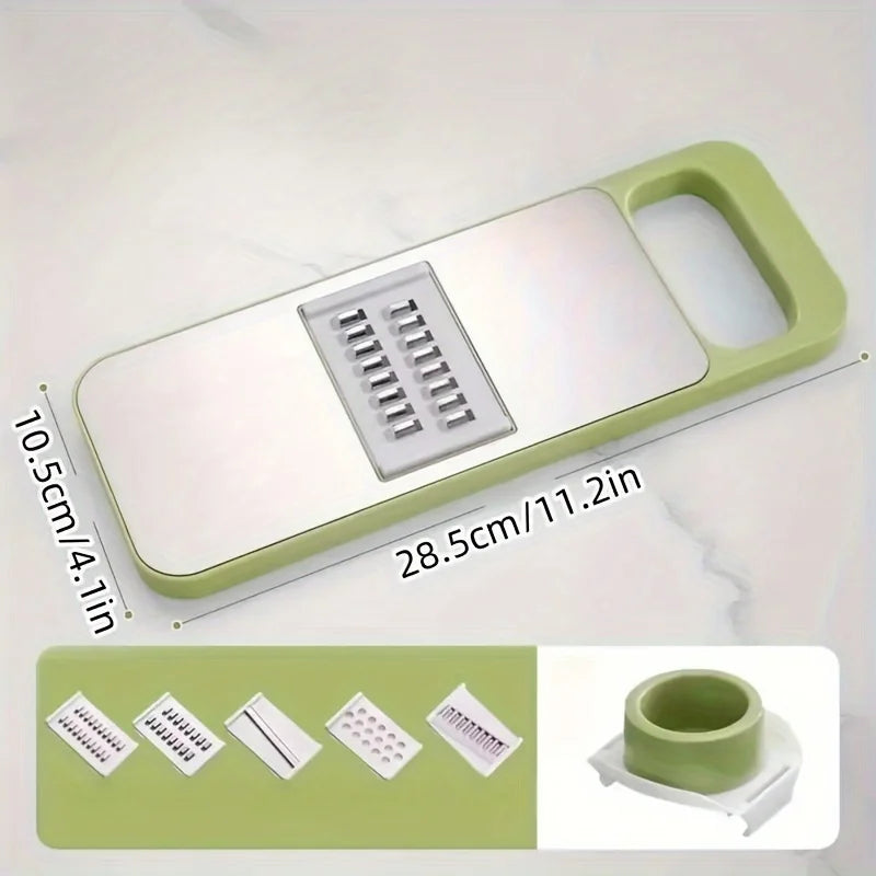 7pcs/set Multifunctional Vegetable Slicer and Grater Set - Interchangeable Blades Manual Kitchen Tool Kit - for Potatoes