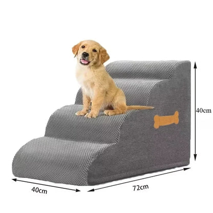 Pet 2/3 Steps High Density Foam Dog Secure Stairs Ramps Non-Slip Pet Steps for Older Dogs Pet with Joint Pain Sofa Bed Ladder