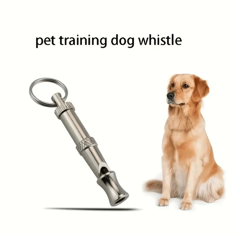Adjustable Pitch Dog Whistle with Keychain for Training & Recall