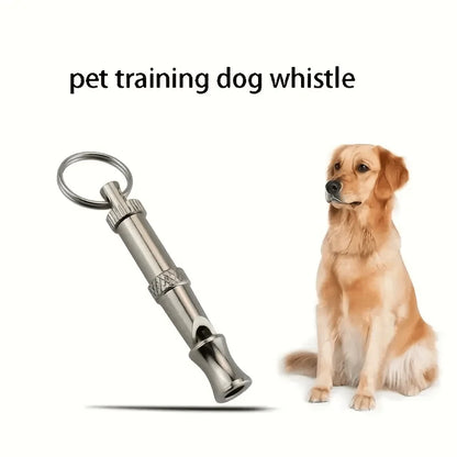 Adjustable Pitch Dog Whistle with Keychain for Training & Recall