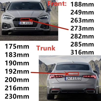 For Audi A3 A4 A5 A6 A7 Q2 Q3 Q5 Q8 TT ABS Black Hood Front Bonnet Grill Rear Trunk Emblem Logo Badge Sticker Decal  4 Ring Logo