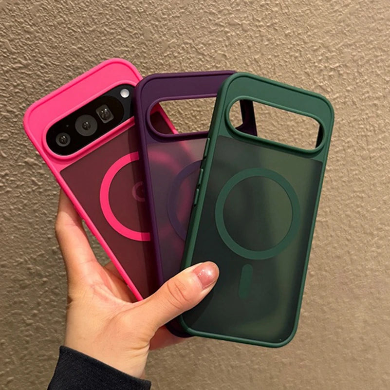 Luxury Translucent Matte Magnetic Case For Google Pixel 10 ProXL 9Pro XL 10Pro 10 9A Wireless Charging Candy Color Slim Cover