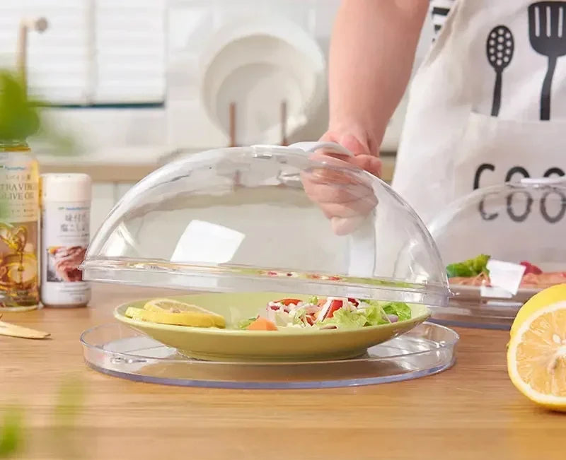 Microwave Food Splash Guard High Temperature Resistant Food Heating Cover with Steam Vent and Handle Transparent Plate Cover