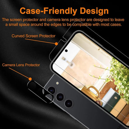 2+2 Fingerprint Scanning Glass for Samsung S25 S26 S24 S23 S22 S21 Screen Protector for Galaxy S25 Ultra Camera Protector S24 FE