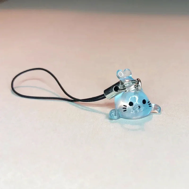 1 pc Cute Resin Seal Animal Pendant Phone Charm Strap, Glow in the Dark, Kawaii Mobile Phone Decorative Accessory