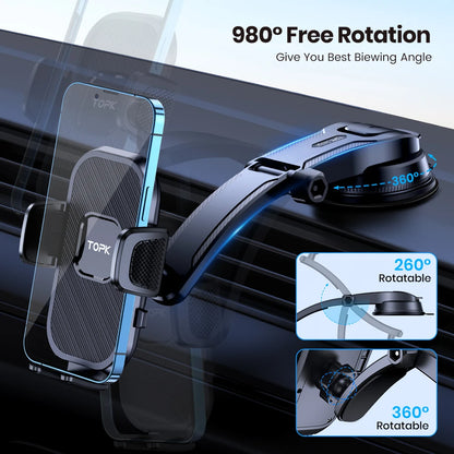 TOPK Car Phone Holder — Air Vent & Dashboard Mount