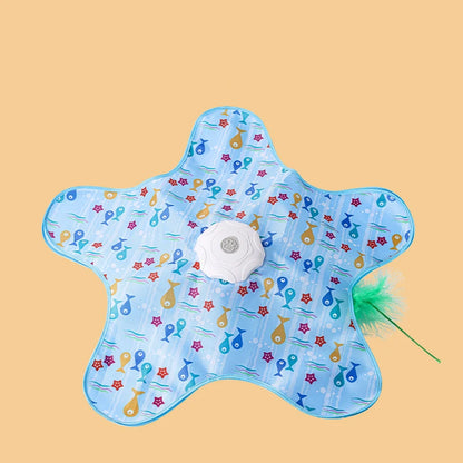 Cat Toys Interactive Hide and Seek Cat Toy with Bird Chirpping Motion Activated Moving Concealed Feathers Cats Kitten Teaser Toy