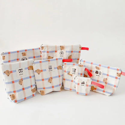 Waterproof Baby Diaper Storage Bag 7pcs/set Kindergarten Kids Clothing Nappies Organizer Toilet Storage Medicine Bento Bag