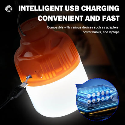 Outdoor USB Rechargeable LED Lamp Bulbs Super Bright Emergency Light with Hook Portable Camping Fishing Lantern Night Lights